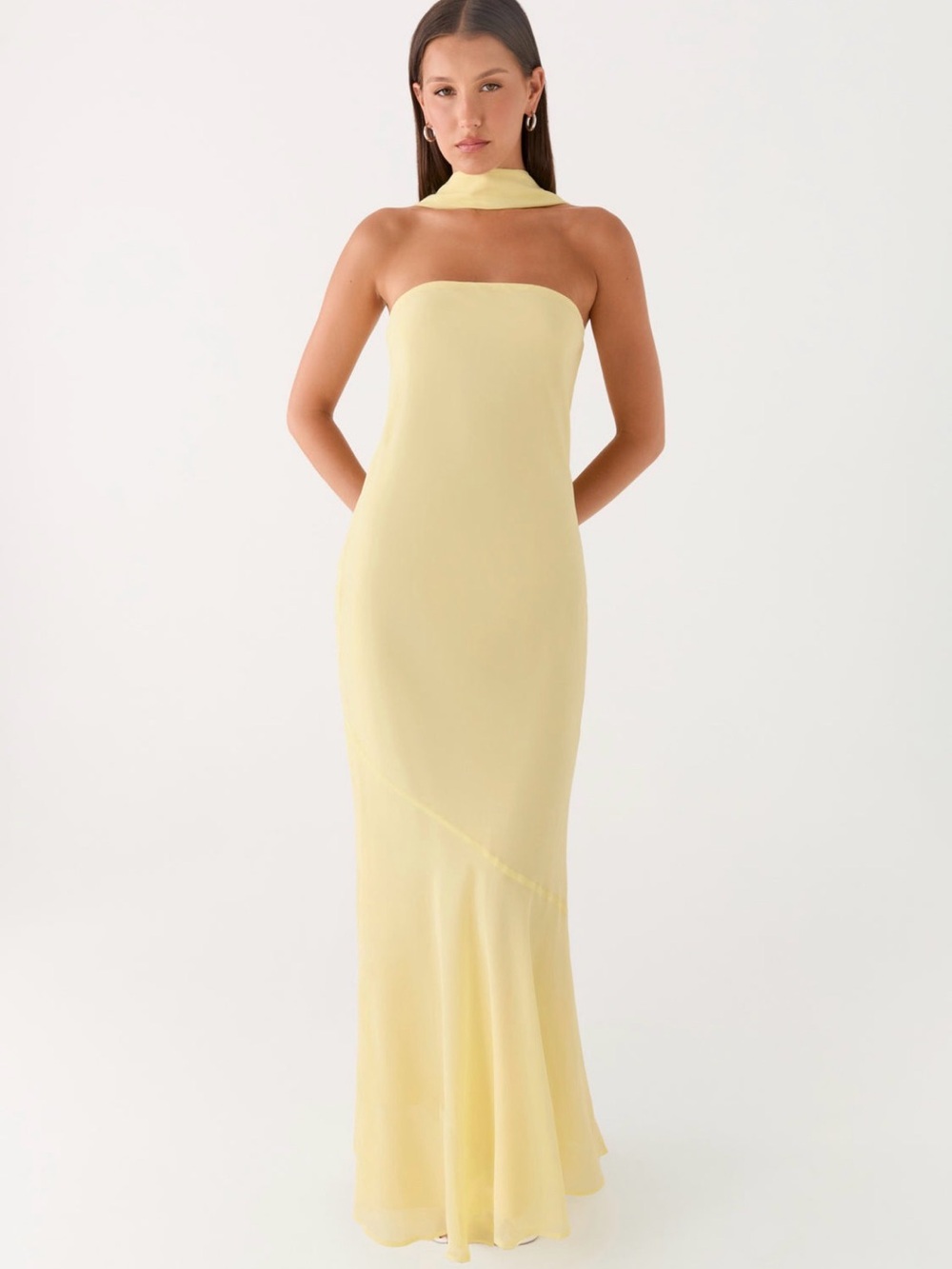 Peppermayo - NEW - “Under the Pagoda” Maxi Dress - Yellow - Neck Scarf - Picture 4 of 6